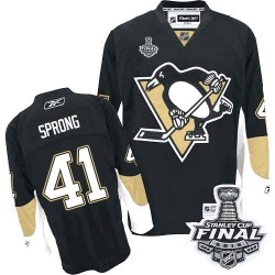 Men's Reebok Pittsburgh Penguins 41 Daniel Sprong Authentic Black Home 2016 Stanley Cup Final Bound NHL Jersey