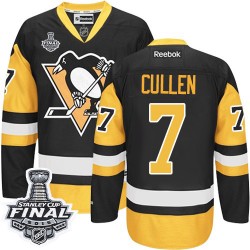 Men's Reebok Pittsburgh Penguins 7 Matt Cullen Authentic Black/Gold Third 2016 Stanley Cup Final Bound NHL Jersey