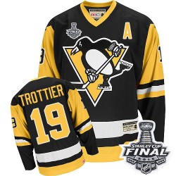 Men's CCM Pittsburgh Penguins 19 Bryan Trottier Premier Black Throwback 2016 Stanley Cup Final Bound NHL Jersey