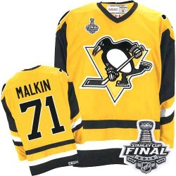 Men's CCM Pittsburgh Penguins 71 Evgeni Malkin Authentic Gold Throwback 2016 Stanley Cup Final Bound NHL Jersey