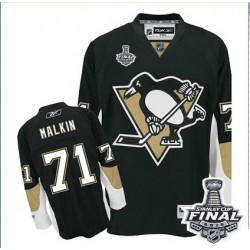 Men's Reebok Pittsburgh Penguins 71 Evgeni Malkin Authentic Black Home 2016 Stanley Cup Final Bound NHL Jersey