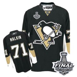 Youth Reebok Pittsburgh Penguins 71 Evgeni Malkin Premier Black Home 2016 Stanley Cup Final Bound NHL Jersey