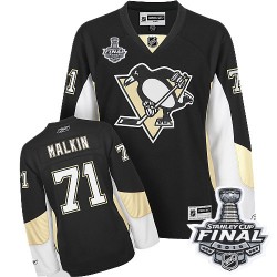 Women's Reebok Pittsburgh Penguins 71 Evgeni Malkin Authentic Black Home 2016 Stanley Cup Final Bound NHL Jersey