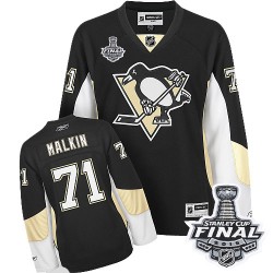 Women's Reebok Pittsburgh Penguins 71 Evgeni Malkin Premier Black Home 2016 Stanley Cup Final Bound NHL Jersey