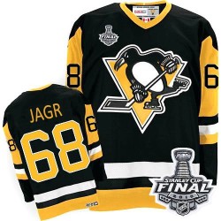 Men's CCM Pittsburgh Penguins 68 Jaromir Jagr Premier Black Throwback 2016 Stanley Cup Final Bound NHL Jersey