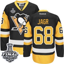 Men's Reebok Pittsburgh Penguins 68 Jaromir Jagr Authentic Black/Gold Third 2016 Stanley Cup Final Bound NHL Jersey