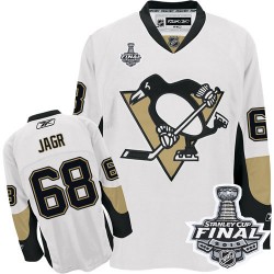 Men's Reebok Pittsburgh Penguins 68 Jaromir Jagr Authentic White Away 2016 Stanley Cup Final Bound NHL Jersey