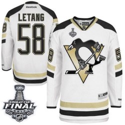 Men's Reebok Pittsburgh Penguins 58 Kris Letang Authentic White 2014 Stadium Series 2016 Stanley Cup Final Bound NHL Jersey