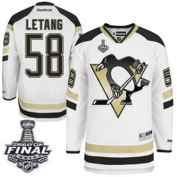 Men's Reebok Pittsburgh Penguins 58 Kris Letang Premier White 2014 Stadium Series 2016 Stanley Cup Final Bound NHL Jersey