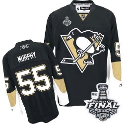 Men's Reebok Pittsburgh Penguins 55 Larry Murphy Premier Black Home 2016 Stanley Cup Final Bound NHL Jersey