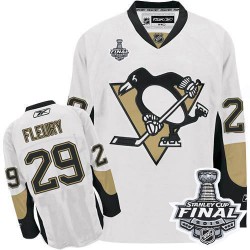 Men's Reebok Pittsburgh Penguins 29 Marc-Andre Fleury Authentic White Away 2016 Stanley Cup Final Bound NHL Jersey