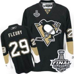 Men's Reebok Pittsburgh Penguins 29 Marc-Andre Fleury Premier Black Home 2016 Stanley Cup Final Bound NHL Jersey