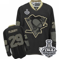 Men's Reebok Pittsburgh Penguins 29 Marc-Andre Fleury Premier Black Ice 2016 Stanley Cup Final Bound NHL Jersey