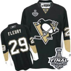 Women's Reebok Pittsburgh Penguins 29 Marc-Andre Fleury Authentic Black Home 2016 Stanley Cup Final Bound NHL Jersey