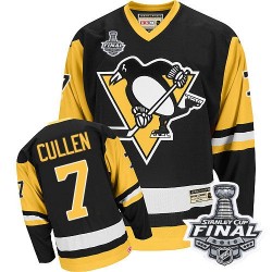 Men's CCM Pittsburgh Penguins 7 Matt Cullen Premier Black Throwback 2016 Stanley Cup Final Bound NHL Jersey