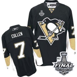 Men's Reebok Pittsburgh Penguins 7 Matt Cullen Authentic Black Home 2016 Stanley Cup Final Bound NHL Jersey