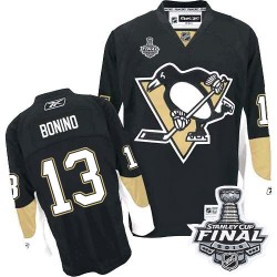 Men's Reebok Pittsburgh Penguins 13 Nick Bonino Authentic Black Home 2016 Stanley Cup Final Bound NHL Jersey