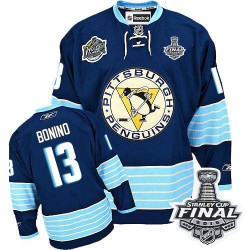 Men's Reebok Pittsburgh Penguins 13 Nick Bonino Authentic Navy Blue Third Vintage 2016 Stanley Cup Final Bound NHL Jersey