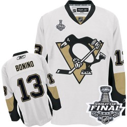 Men's Reebok Pittsburgh Penguins 13 Nick Bonino Authentic White Away 2016 Stanley Cup Final Bound NHL Jersey