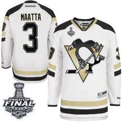 Men's Reebok Pittsburgh Penguins 3 Olli Maatta Premier White 2014 Stadium Series 2016 Stanley Cup Final Bound NHL Jersey