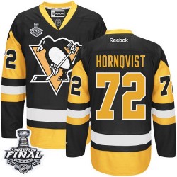 Men's Reebok Pittsburgh Penguins 72 Patric Hornqvist Premier Black/Gold Third 2016 Stanley Cup Final Bound NHL Jersey