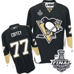 Men's Reebok Pittsburgh Penguins 77 Paul Coffey Premier Black Home 2016 Stanley Cup Final Bound NHL Jersey