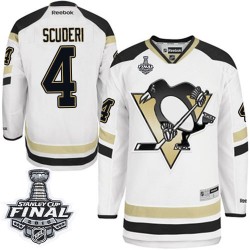 Men's Reebok Pittsburgh Penguins 4 Rob Scuderi Premier White 2014 Stadium Series 2016 Stanley Cup Final Bound NHL Jersey