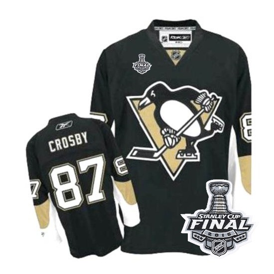 Men's Pittsburgh Penguins Sidney Crosby Reebok Authentic Home 50th  Anniversary Patch Jersey - Black