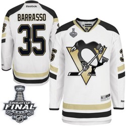 Men's Reebok Pittsburgh Penguins 35 Tom Barrasso Premier White 2014 Stadium Series 2016 Stanley Cup Final Bound NHL Jersey