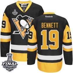 Men's Reebok Pittsburgh Penguins 19 Beau Bennett Premier Black/Gold Third 2016 Stanley Cup Final Bound NHL Jersey