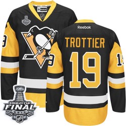Men's Reebok Pittsburgh Penguins 19 Bryan Trottier Authentic Black/Gold Third 2016 Stanley Cup Final Bound NHL Jersey