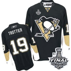 Men's Reebok Pittsburgh Penguins 19 Bryan Trottier Premier Black Home 2016 Stanley Cup Final Bound NHL Jersey